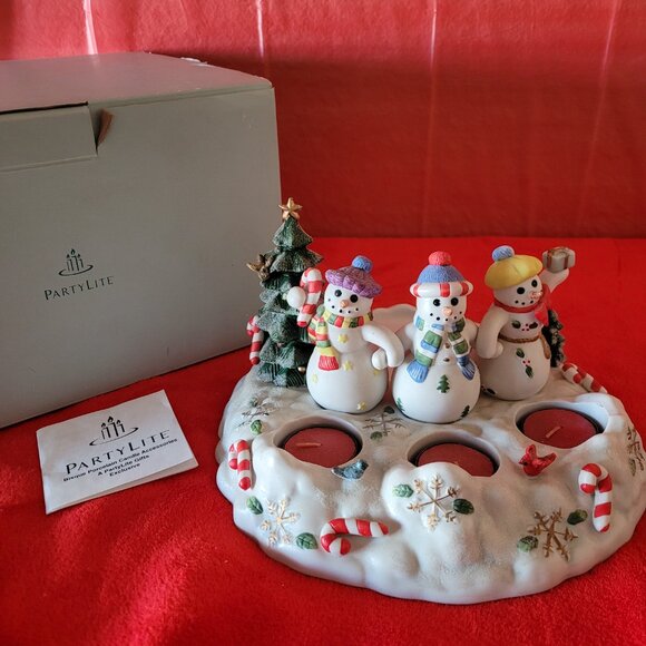 PartyLight Snowbell Tea Light Pillar Holder #P7650 Christmas Table Decoration - Picture 2 of 5